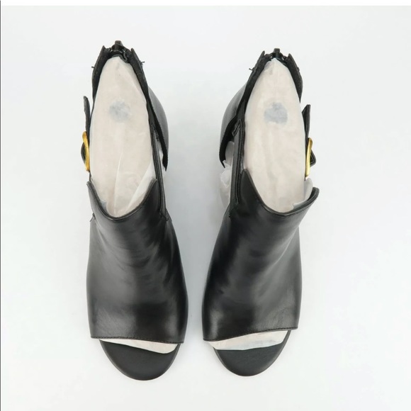 Isola Lillith Womens Black Leather Open Toe Bootie - Picture 4 of 6